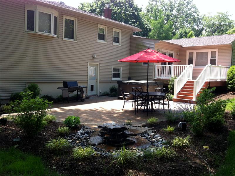 Patio, Planting Enhancements, Water Feature 